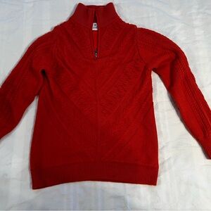 Daily Sports Born in Sweden SKI snow Golf pullover orange sweater sz L